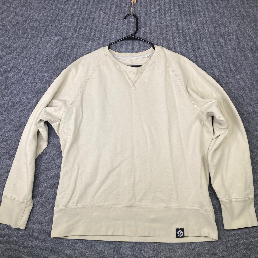 American Giant Mens Classic Crewneck Sweatshirt Beige Cotton M1-1A-5 Size L